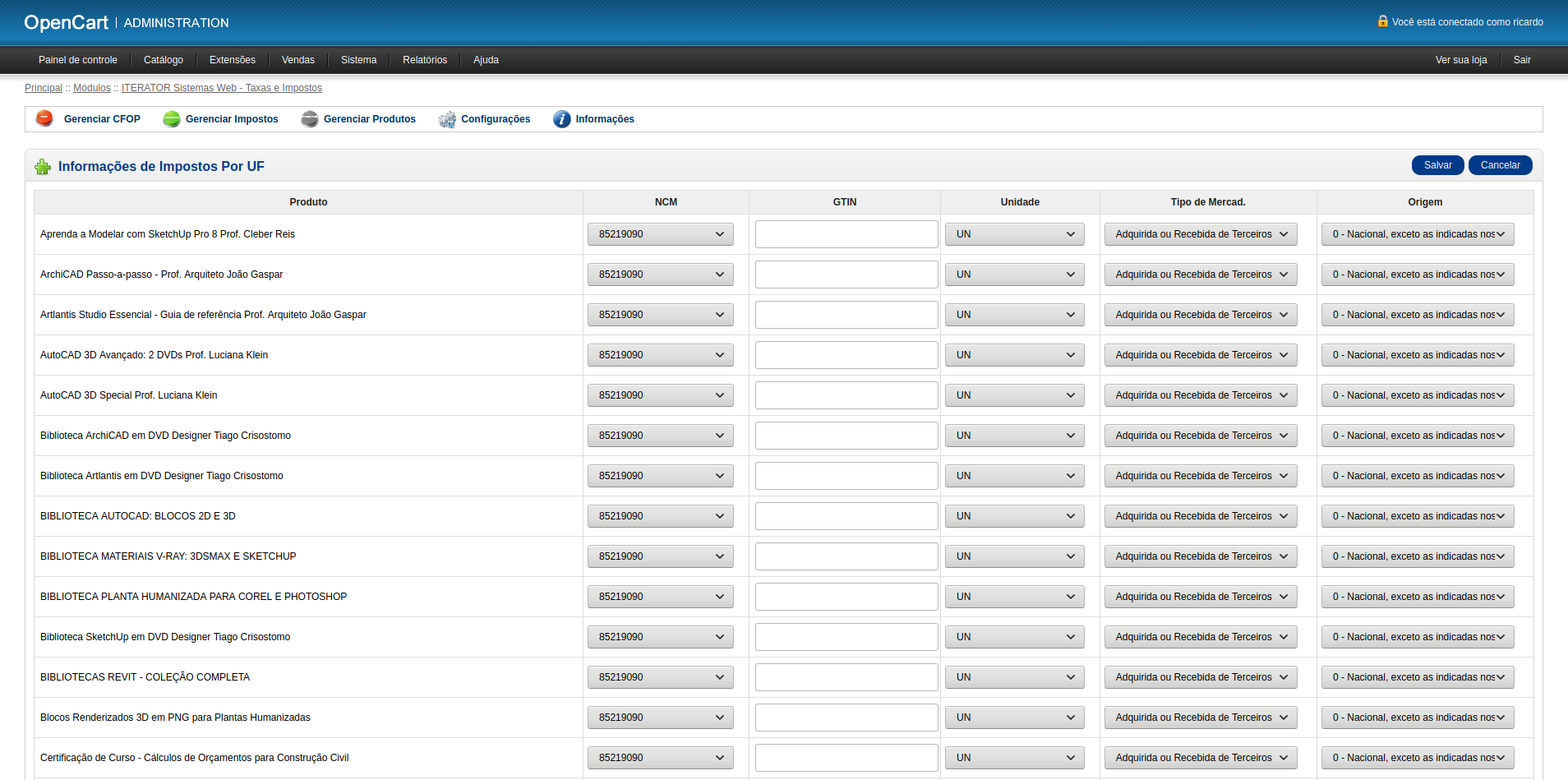 Taxes / OpenCart