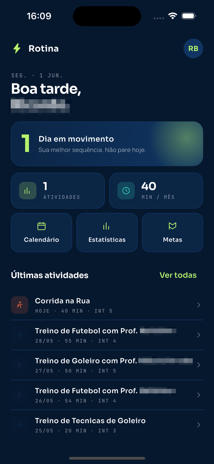 Rotina de Atleta App