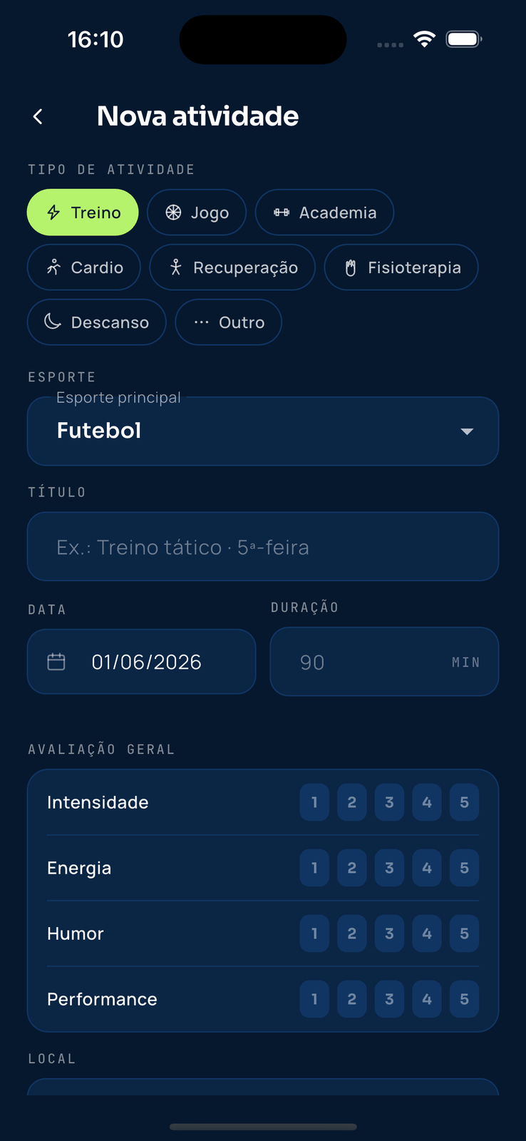 Rotina de Atleta App