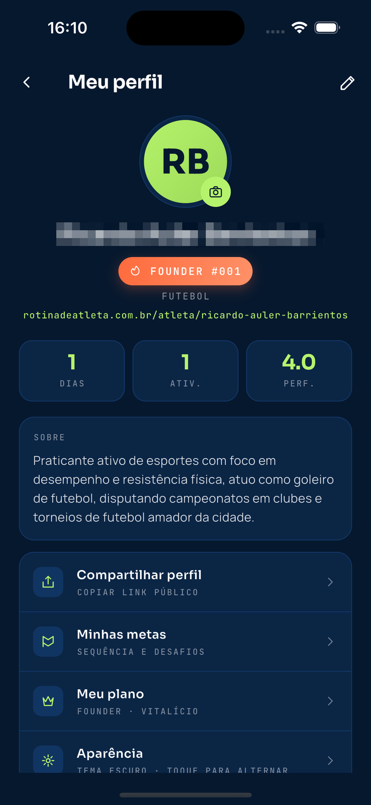 Rotina de Atleta App