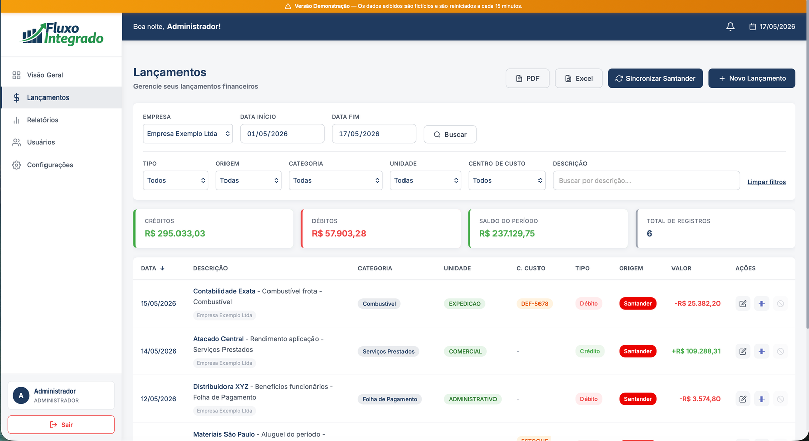 Fluxo Integrado Platform