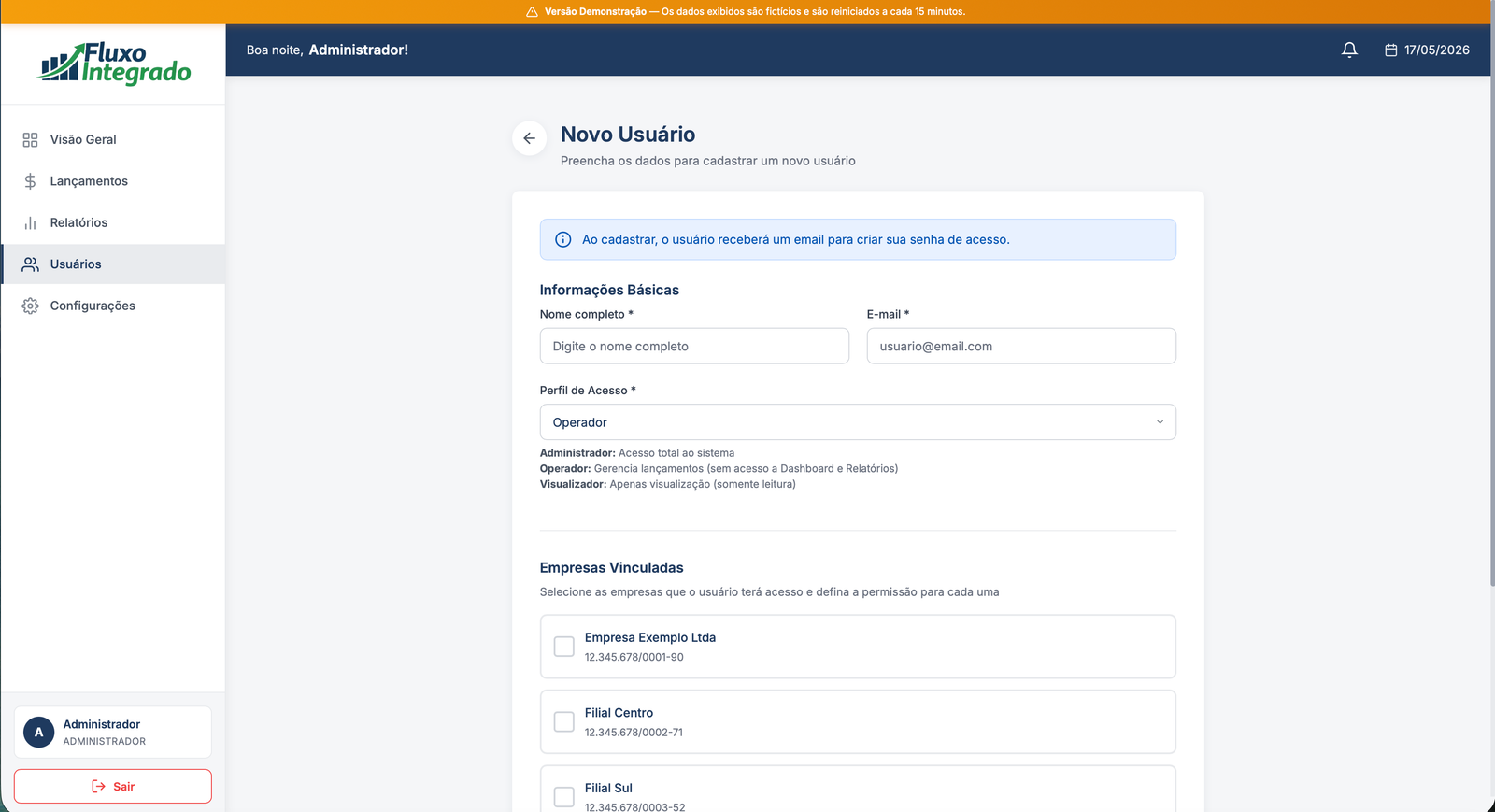 Fluxo Integrado Platform
